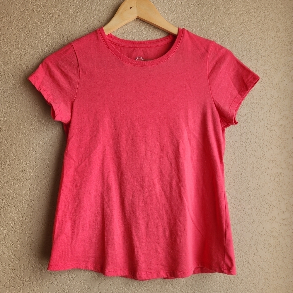 Wonder Nation Coral pink solid short sleeve shirt Size XL 14-16